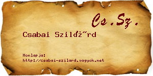 Csabai Szilárd névjegykártya